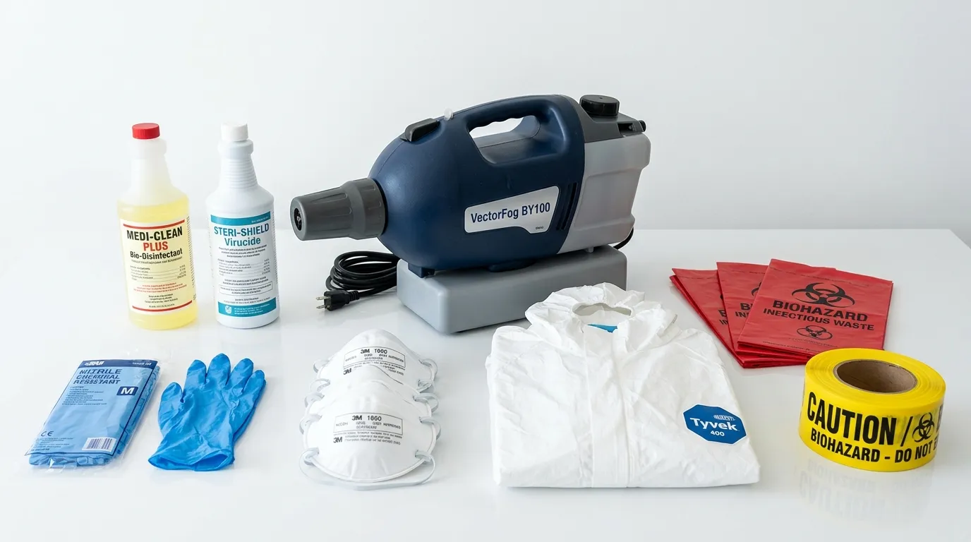 Professional biohazard remediation crew working in Huguenot