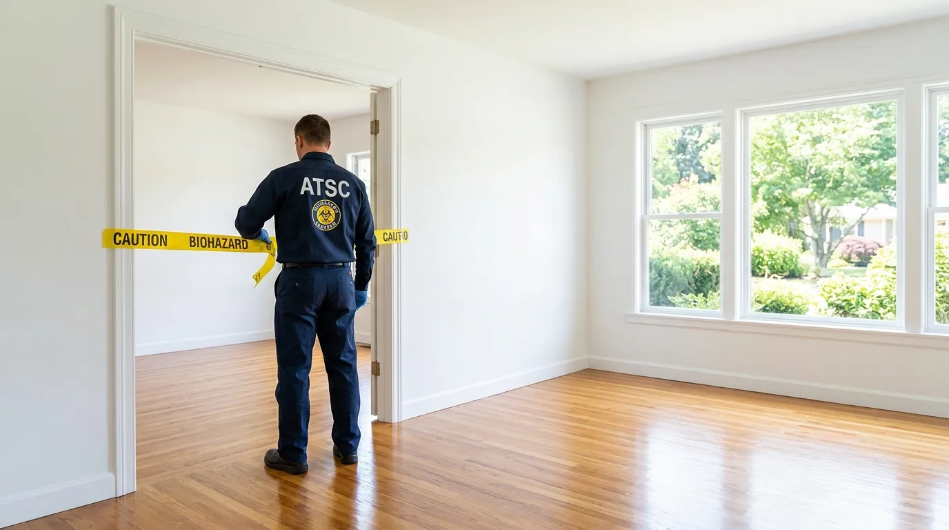 Certified biohazard cleanup crew performing Crime Scene Cleanup in Huguenot